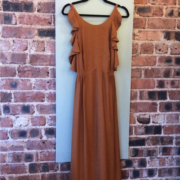Bronze Ruffle Trim Dress - Picture 2 of 5